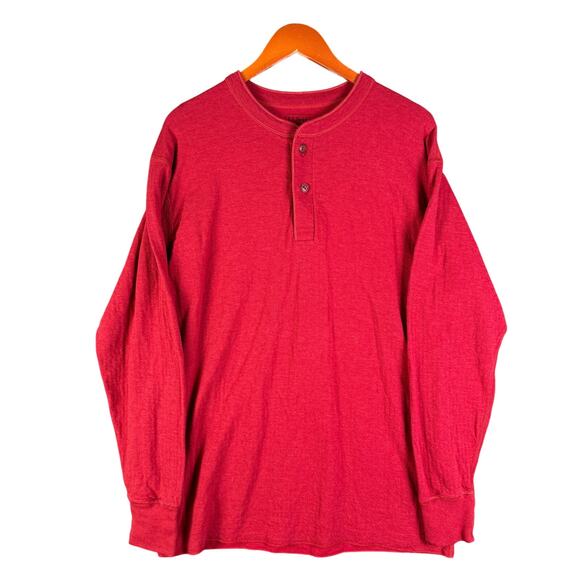 LL‎ Bean Henley 2 Layer Traditional Fit River Driver's 40% Wool Shirt Mens Large - Picture 1 of 7